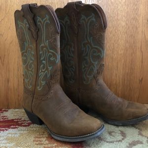 Justin Women's 12" Square Toe Stampede Western Boo